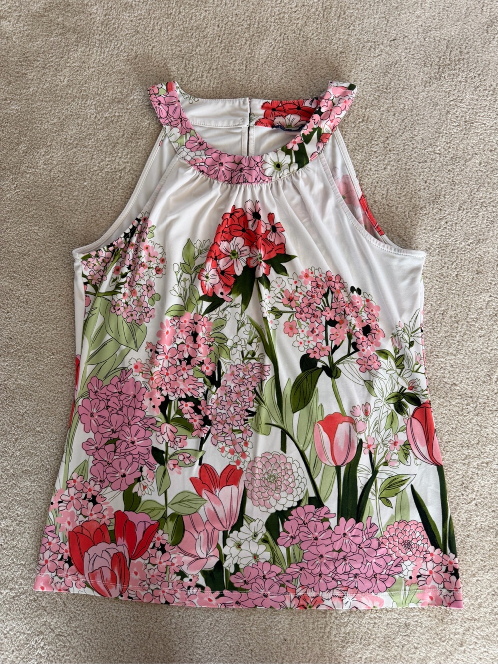 Tommy Hilfiger Pink & White Floral Tank Top